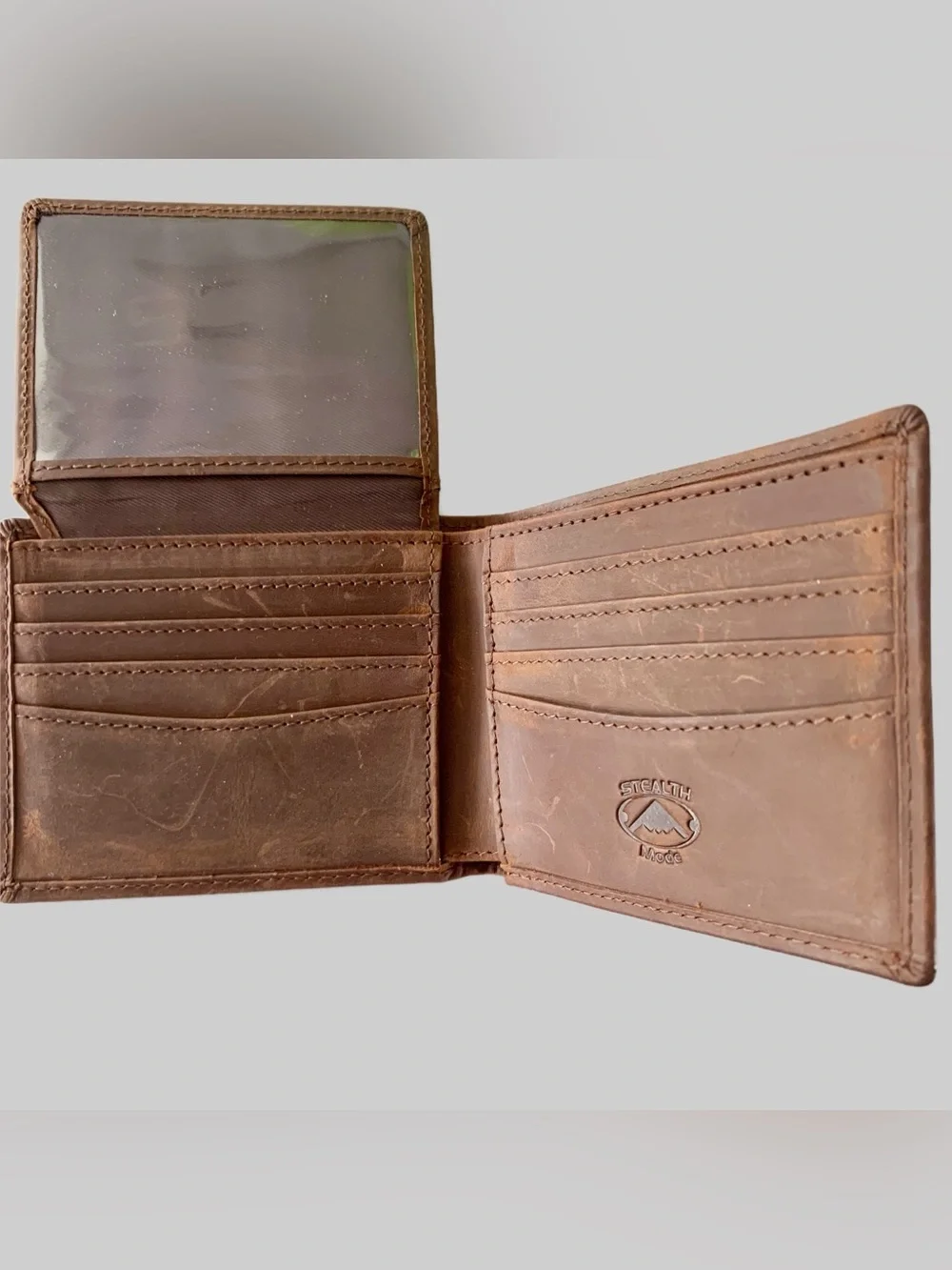 Johnston & Murphy Brown Leather Bi-Fold RFID Card & ID Wallet